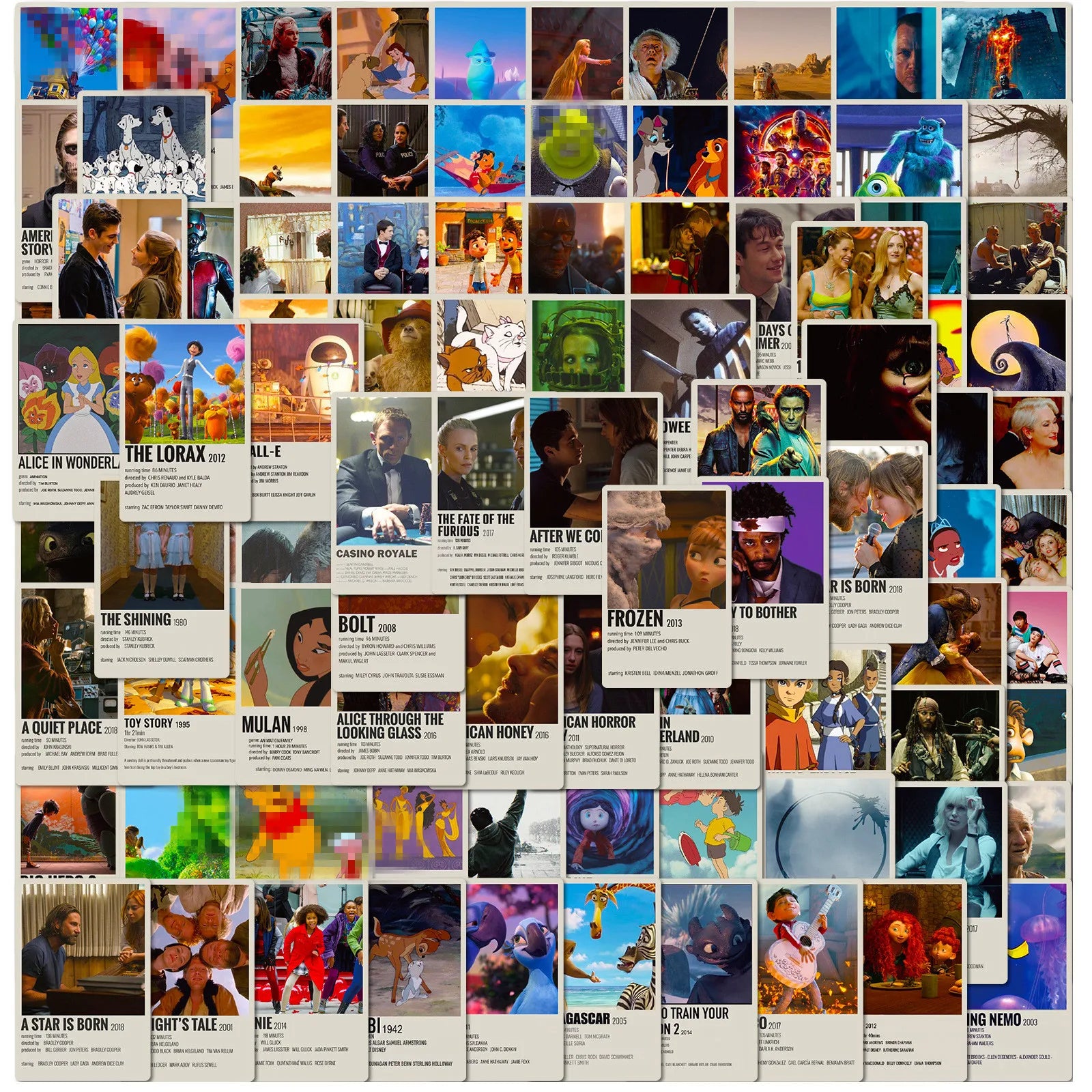 100PCS Waterproof Random Cartoon Mixed Classic Anime Miyazaki Hayao USA Movies Poster