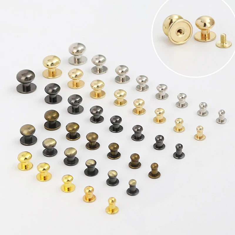 Metal Round Head Rivets for Handbag Double Round Studs Spikes Rivet Customized Fashion Metal Rivet Standard Packaging High Level