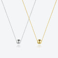 FUAMAY 925 Sterling Silver Simple Ball Necklace Small Gold Ball Pendant Necklace