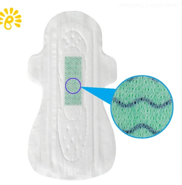 Disposable Organic Cotton Negative Ion Super Absorbent Winged Maxi/Super Sanitary Pads FenRou Brand Customized Wholesale Item