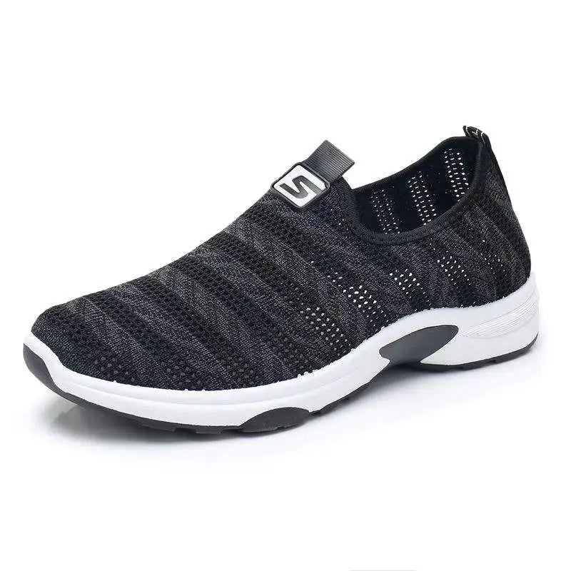 Men's Solid Colour Fashion Casual Shoes Fly Weaving Breathable Men's Sports Shoes Wear-resistant Non-slip Men's Running Shoes