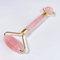 Hongzhuo Wholesale 100% Natural Gem Jade Roller Hand-held Anti-Aging Therapy Face Roller Spiky Head Features Whitening Rose Quartz