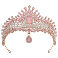LUOXIN Luxury Sweet Water Drop Rhinestone Wedding Party Dress Gift Elegant Opal Tiara