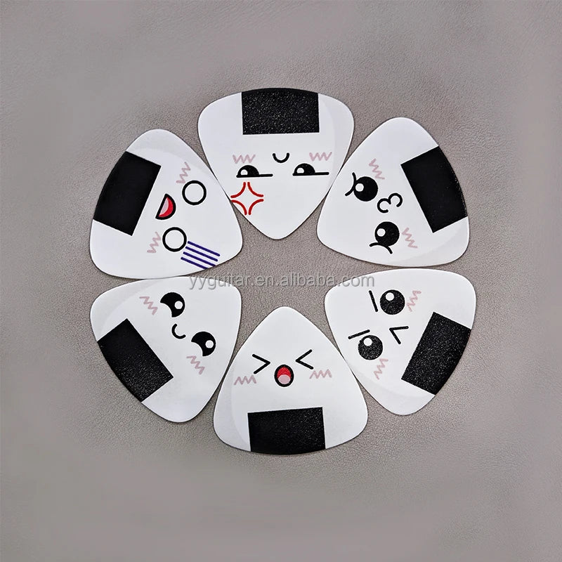 Cheerhas Brand Spot Goods Funny Japanese Sushi Pattern Custom Printed Celluloid Sheet 0.46mm Triangle Shape Guitar Pick