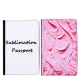 Wholesale Fashionable Travel Sublimation PU Leather Passport Cover Business Card Holder with Logo Pattern Design