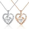 GP128 Always My Mother Forever My Friend Necklace 925 Sterling Silver Family in Love Heart Pendant for Necklace Gift for Women