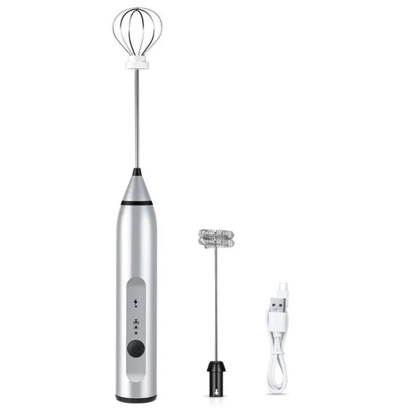 Wholesale USB Rechargeable Milk Frother Electric Whisk Coffee Tools Stainless Steel Electric Milk Frother