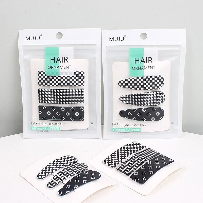 MUJU Korean Style Small Fragrance Hair Clip 3 Piece Set Plastic Acetate Hairpin for Girls & Women Model G40