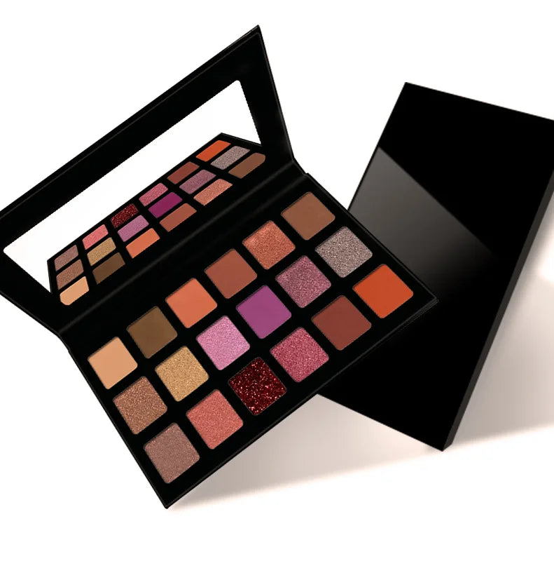 Private Label 18 Color Matte Black Diy No logo Wholesale Customize Eyeshadow Palette Pigment