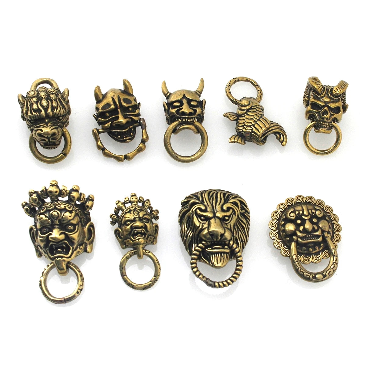 Solid Brass Devil Lion Head Design Conchos Screwback Rivets Leather Craft Bag Wallet Garment Decoration