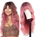 Wholesale 26 Inch Pink Cosplay Wigs Body Wave Synthetic Wigs  Suitable for Daily Party Wear Synthetic Wigs