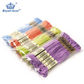Royal Thread 18-Color Variegated Cotton Floss 6-Strand Hand Embroidery Cross Stitch Crochet Sewing 12-Piece Mercerized Dyed