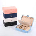 Wholesale Luxury Portable Leather Travel Jewelry Box Square Shape Organize Case for Earring Bracelet Ring Multi-Function Storage