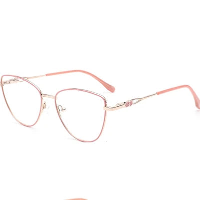 DOISYER Hot Sale Women's Rectangle Optical Frame Glasses Fashion Eyeglasses with Cat Eye Metal Print Pattern