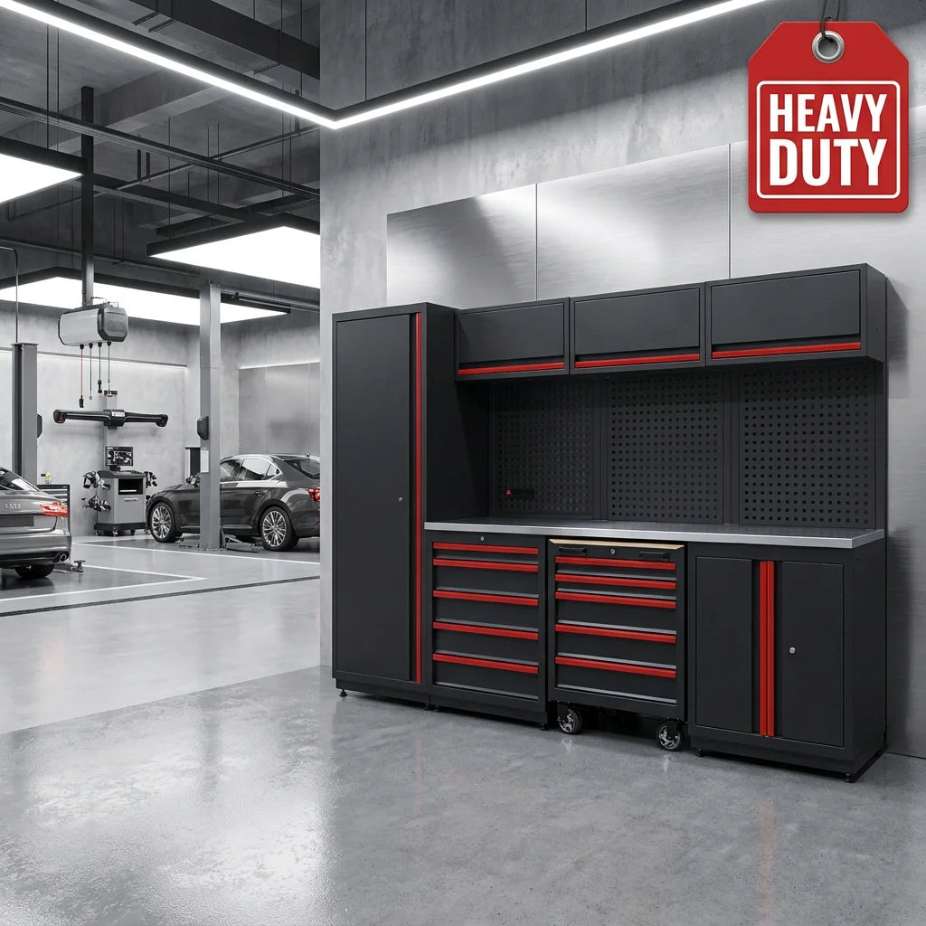 GATmatic Heavy Duty Modular Workbench Steel Tool Storage Cabinet 14 Drawers GS/IECEE Certified 1 Year Warranty for Professional