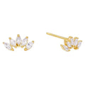 LOZRUNVE 925 Sterling Silver Jewelry 18K Gold Plated Diamond Zirconia Stud Earring Women