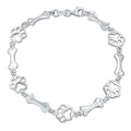 Paw Bracelet 925 Sterling Silver Cute Delicate Polished Puppy Dog Adjustable Charm Link Bracelets for Pet Lover Animal Keepsake