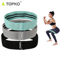 TOPKO Non-Slip Beauty Fitness Exercise Elastic Fabric Hip Resistance Band Set