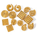 Waterproof Stainless Steel 18K Gold Geometric Spiral Snail Swirl Stud Earrings Women Hot Selling