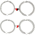 Stainless Steel Chain Heart Shape Bracelet for Lover Valentine's Day Gift Couple 2pcs/set SB024