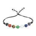Simples 7 Chakra 8MM Gemstone Bracelets Adjustable Woven Best Friend Friendship Stone Crystal Quartz  Color Strings Bangle Jewel