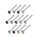 20 Gauge Surgical Stainless Steel Rhinestone Nose Pin Body Piercing Jewelry Indian Style Matchsticks Crystal Nose Studs