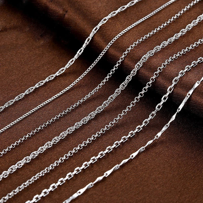 Classic Basic Chain 100% 925 Sterling Silver Lobster Clasp Adjustable Necklace Chain Fashion Jewelry for Women SCA006