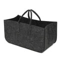 Firewood Carrier with Wooded Handles Felt Firewood Basket Multipurpose Foldable Large Capacity Carrier Storage Bag