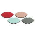 Customized Colors Lip Shape Portable Promotional Business Gift Custom LOGO Emboss Pocket Cosmetic Makeup PU Leather Mirror