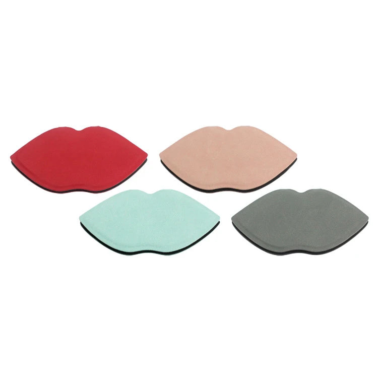 Customized Colors Lip Shape Portable Promotional Business Gift Custom LOGO Emboss Pocket Cosmetic Makeup PU Leather Mirror