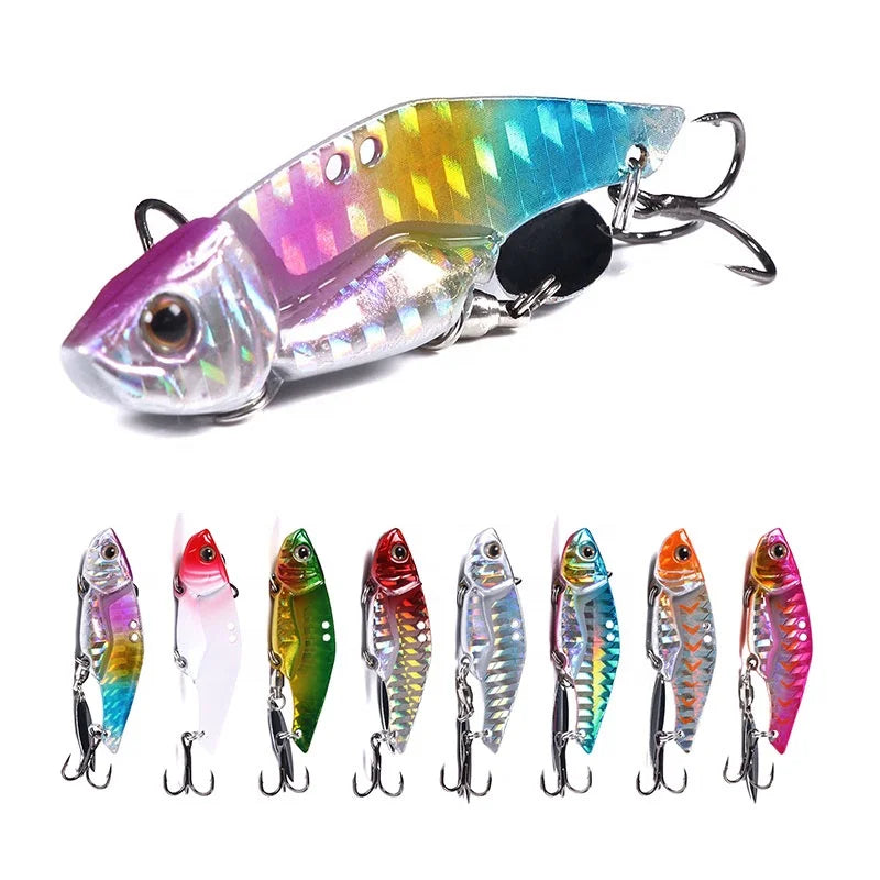 Wholesale VIB046/VIB047 12g 16g Artificial Vibration Baits Metal Blade VIB Fishing Lures with Spoon
