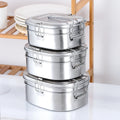 Children's Student 304 Stainless Steel Rectangular Lunch Box Leak-Proof Lunch Packing Box for Students