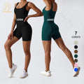 Workout Suit Jumpsuit Women Sleeveless Short Ribbed Seamless Jumpsuits One Piece Bodycon Bodysuits for Women
