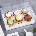Custom Printed Disposable Folding Paper Cardboard Box Handle Cakes Biscuits Cookies Donuts Chewing Gum Foil Embossing Free