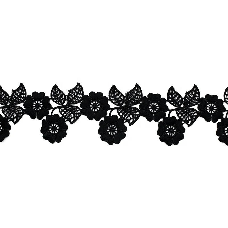 5.5cm Flower White Water Soluble Milk Silk Lace Trim for Garment LT2304B