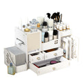 Wood Grain 3 Tier Bamboo Cosmetic Makeup Organizer DIY Assemble With Mirror