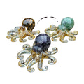 Wholesale Natural Crystal Ornaments Amethyst Resin Gold Foil Octopus Ornament for Decor