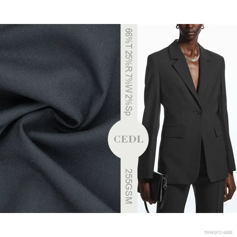 Manufacturers Sell Products Directly Polyester Rayon Wool Spandex Solid Stretch Twill Fabric for Coat Pants or Suits