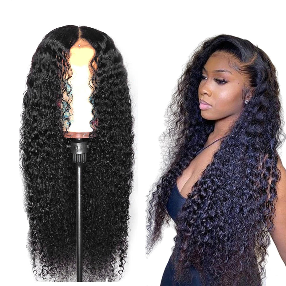 Quality Natural Color Water Wave Human Hair Wigs Indian Human Hair 13X4 Lace Front Wigs Curly Lace Closure Wigs for Black Women