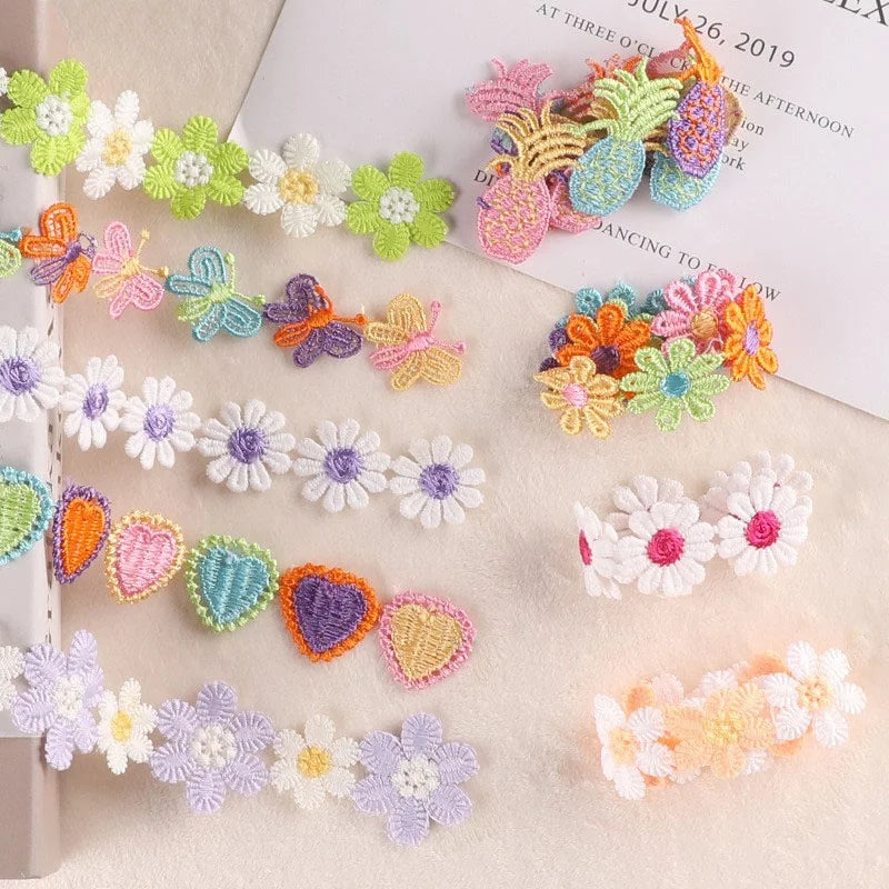 Eco-friendly Polyester Machine Embroidery Lace Trim DIY Decoration Lace Flower Patterns for Bag/clothing/shoes/hat  Accessories