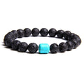 Drop Shipping Cheap Fashion Trendy Handmade 8MM Black Map Stone Lava Stone Beads Couple Bracelet