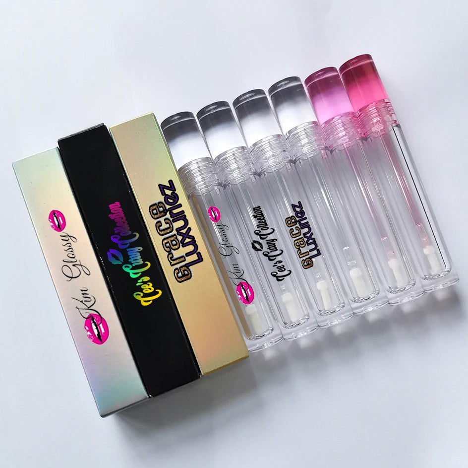 7.8ml 5ml Stock New Full Clear Lip Gloss Tube Empty PETG Lipgloss Container Transparent Liquid Lipstick Makeup Packaging