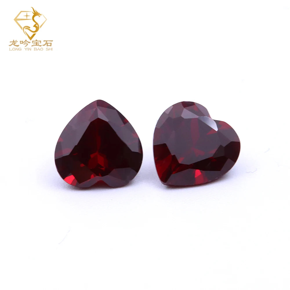 8# Synthetic Loose Ruby Price Per Carat Heart Shape Rose Ruby Gemstone Stone