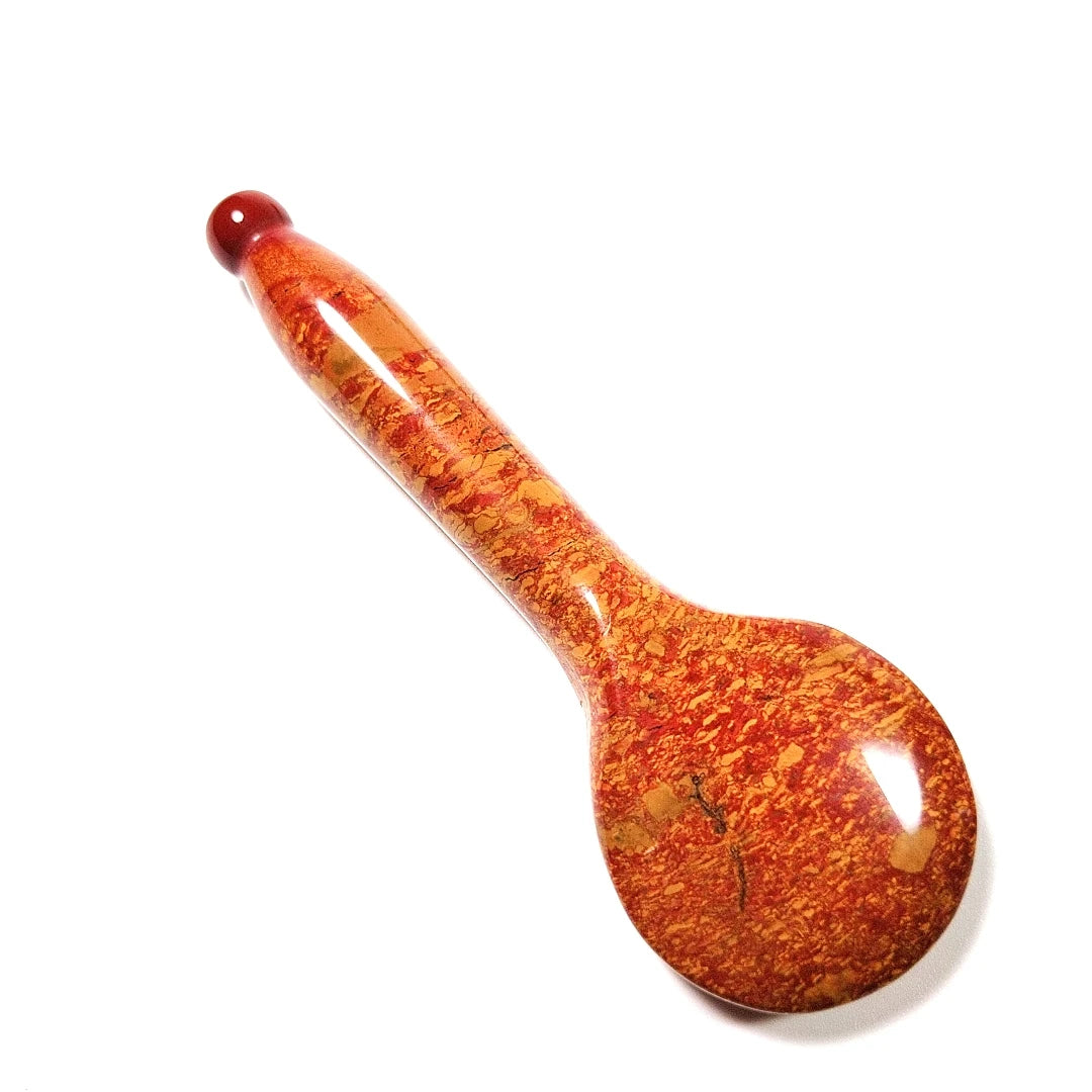 HY Customized logo spoon shape mookaite jasper gua sha scraping massage tool