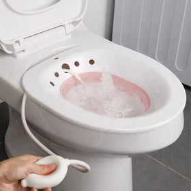 NZMAN Sitz Bath for Toilet Seat - Postpartum Care Soothes Hemorrhoids & Perineum - Collapsible Yoni Steam Seat for Toilet