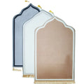 Customized Foldable Plain Muslim Sejajah Flannel Printed  Musalla Islam Machine Made Prayer Mat