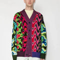 Custom Casual Men's Wool Cardigan Sweater Short Sleeve Jacquard Pattern Winter Season ODM Free Samples