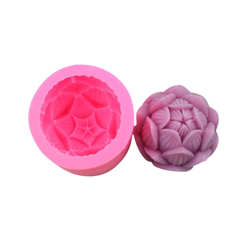 B-3048 DIY Rose Aromatherapy Plaster Concrete Silicone Mold Lotus Flower Silicone Candle Mold Handmade Soap Mold