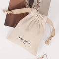 CH Custom Logo Printed Cotton Linen Candle Soap Pouch Eco Friendly Gift Drawstring Jewelry Pouch Bag
