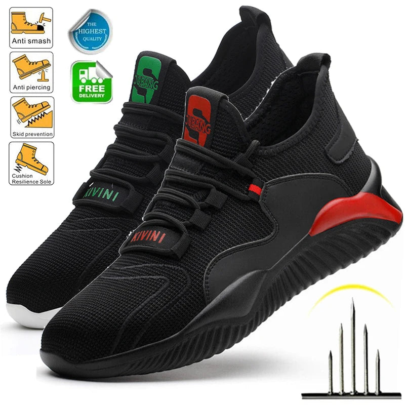 DianSen Zapatos De Seguridad Cushioned Mens Womens Steel Toe Indestructible Boots Anti-smash Safety Boot Construction Work Shoes